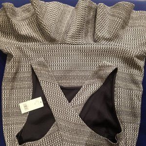 Banana Republic Black & White Ruffled Dress